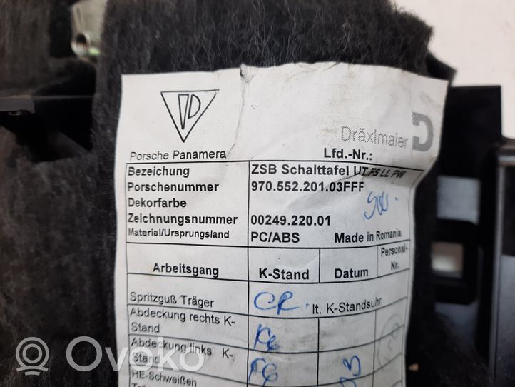 Porsche Panamera (970) Garniture panneau inférieur de tableau de bord 97055220103