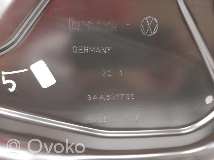 Volkswagen PASSAT B7 Mechanizm podnoszenia szyby tylnej bez silnika 3AA839756