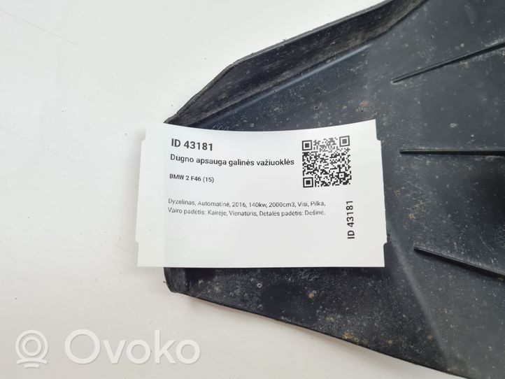 BMW 2 F46 Dugno apsauga galinės važiuoklės 6858414