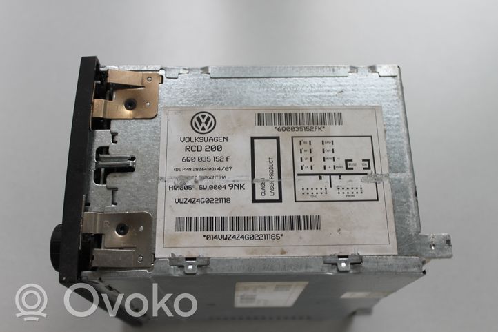 Volkswagen Sharan Unità principale autoradio/CD/DVD/GPS 6Q0035152F