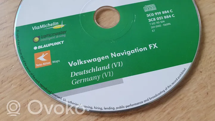 Volkswagen PASSAT B6 Mappe di navigazione su CD/DVD 3C0919884C