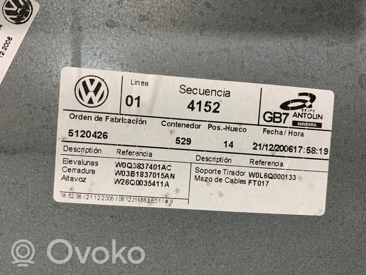 Volkswagen Polo IV 9N3 Alzacristalli manuale della portiera anteriore 