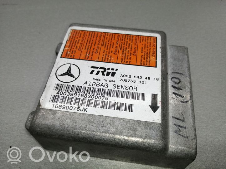 Mercedes-Benz ML W163 Sterownik / Moduł Airbag A0025424818