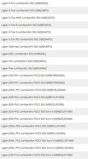 Ligier JS 60 muu moottorin osa 8205122