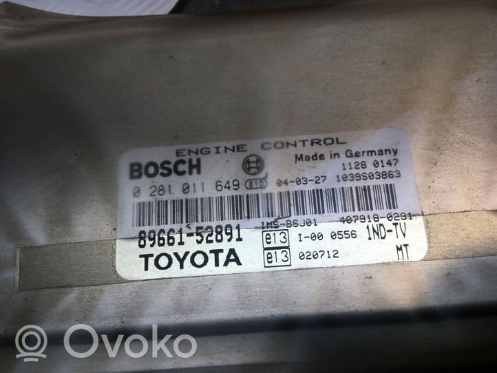 Toyota Yaris Sterownik / Moduł ECU 89661-52891