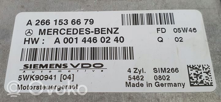 Mercedes-Benz A W169 Variklio valdymo blokas A2661536679