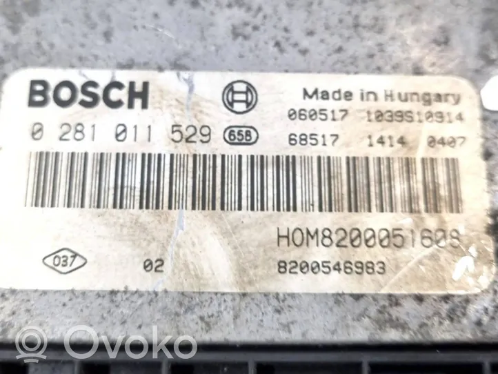 Nissan Primastar Komputer / Sterownik ECU i komplet kluczy 0281011529