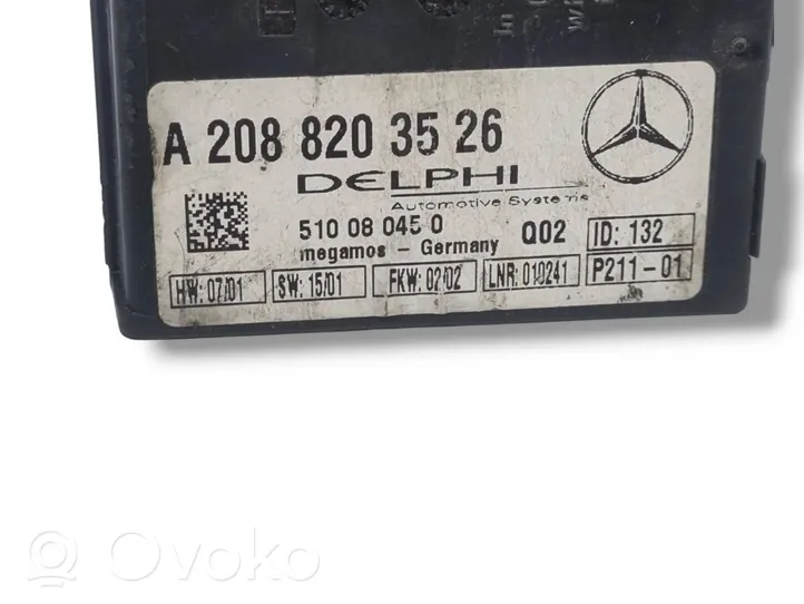 Mercedes-Benz CLK A208 C208 Centralina/modulo allarme 