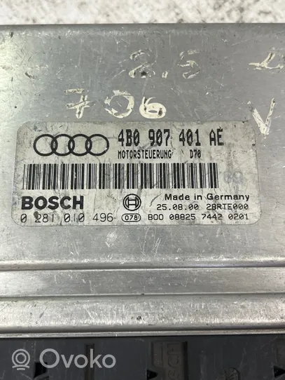 Audi A6 S6 C5 4B Moottorin ohjainlaite/moduuli 0281010496