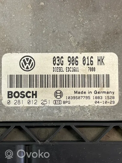 Volkswagen Touran I Unité de commande, module ECU de moteur 03G906016HK