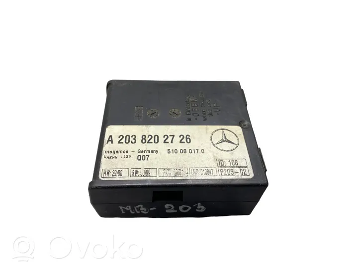 Mercedes-Benz C W203 Centralina/modulo allarme A2038202726