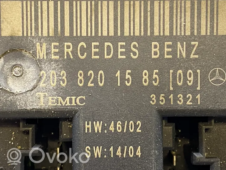 Mercedes-Benz C W203 Unité de commande module de porte 2038201585