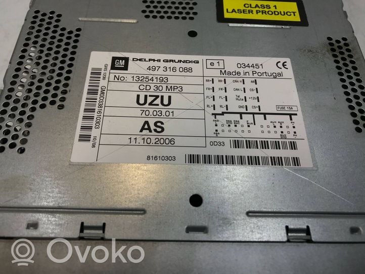 Opel Astra H Radio/CD/DVD/GPS-pääyksikkö 13254193