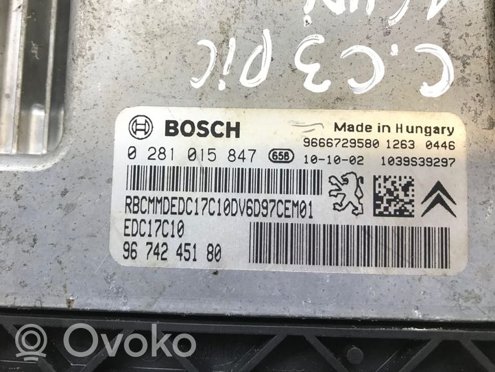 Citroen C3 Picasso Sterownik / Moduł ECU 9666729580