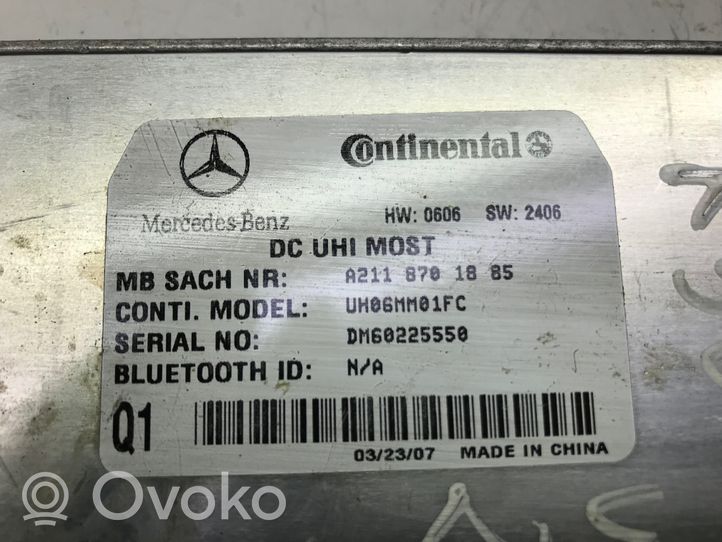 Mercedes-Benz C W203 Bluetoothin ohjainlaite/moduuli A2118701885