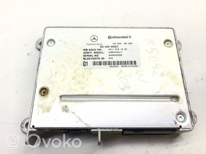 Mercedes-Benz C W203 Bluetoothin ohjainlaite/moduuli A2118701885