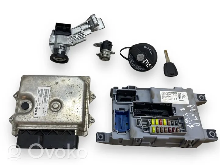 Fiat Punto (199) Komputer / Sterownik ECU i komplet kluczy 55249211