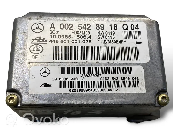 Mercedes-Benz ML W163 Capteur de vitesse de lacet d'accélération ESP A0025428918