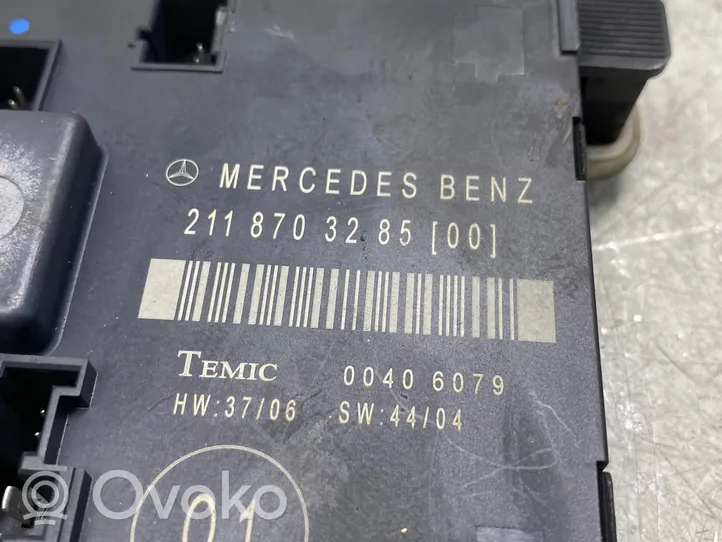 Mercedes-Benz E W211 Centralina/modulo portiere 2118703285