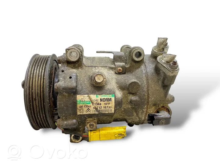 Peugeot 308 Air conditioning (A/C) compressor (pump) 9671216780