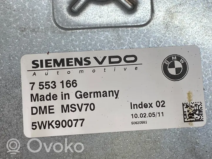 BMW 5 E60 E61 Komputer / Sterownik ECU i komplet kluczy 7553166