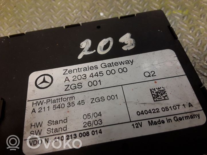 Mercedes-Benz C W203 Moduł sterowania Gateway 2034450000