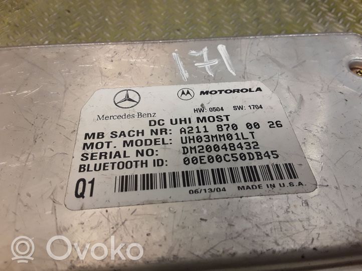 Mercedes-Benz SLK R171 Puhelimen käyttöyksikkö/-moduuli 2118700026