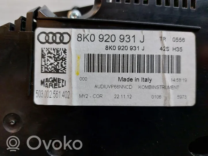 Audi A4 S4 B8 8K Tachimetro (quadro strumenti) 