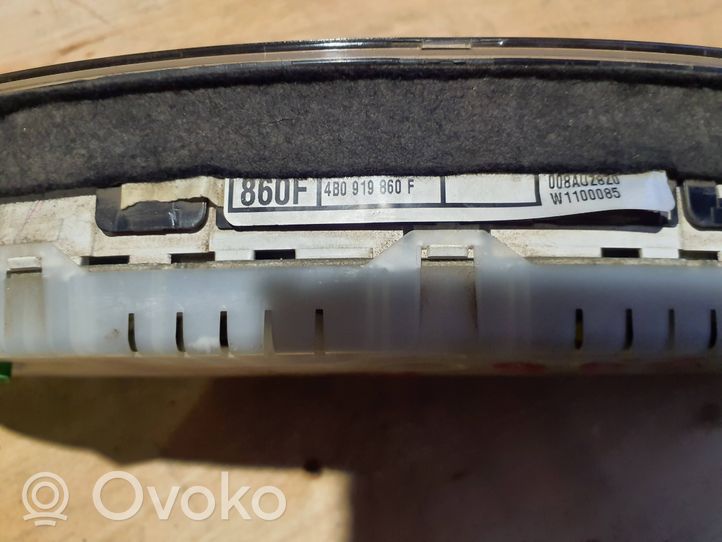 Audi A6 S6 C5 4B Compteur de vitesse tableau de bord 4B0919860F