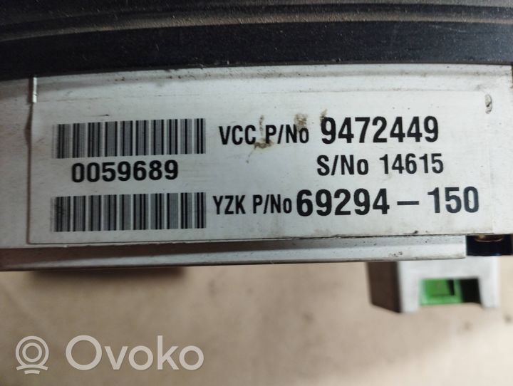 Volvo S80 Compteur de vitesse tableau de bord 9472449