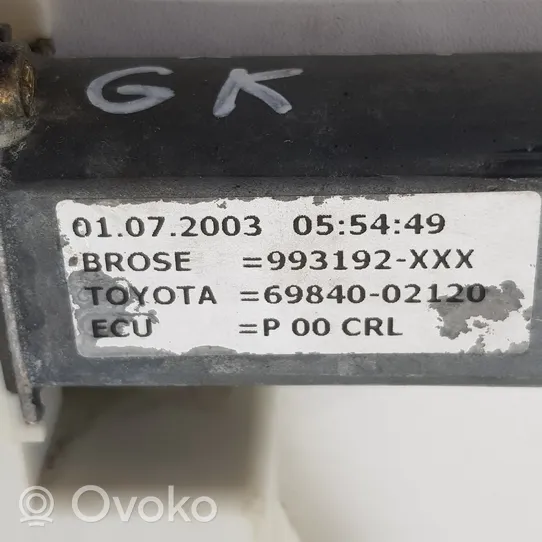 Toyota Corolla Verso E121 Takaoven ikkunan nostomoottori 6984002120