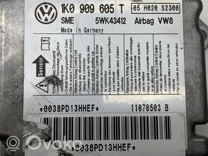 Volkswagen Golf V Sterownik / Moduł Airbag 1K0909605T