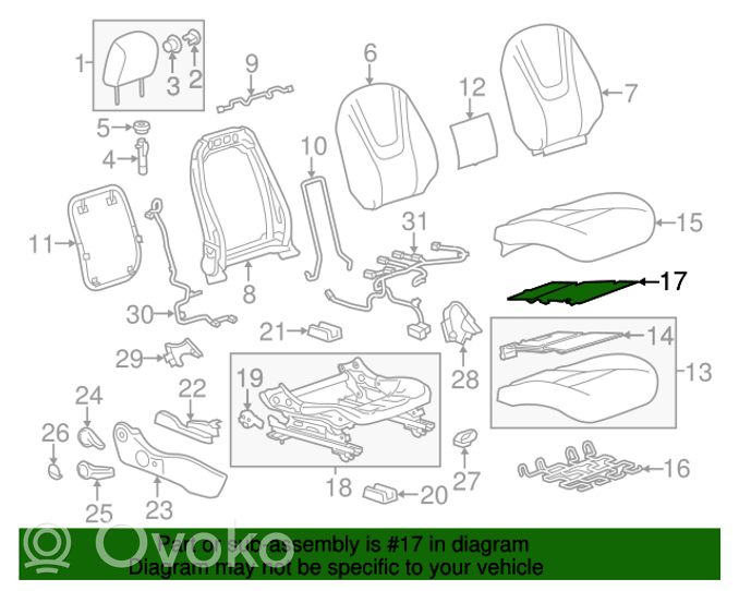 Chevrolet Aveo Élément chauffant de siège 22786525