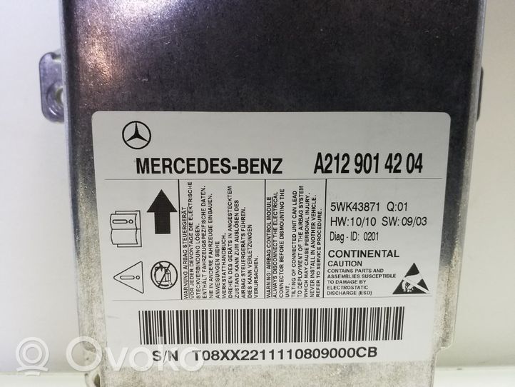 Mercedes-Benz E W212 Sterownik / Moduł Airbag A2129014204