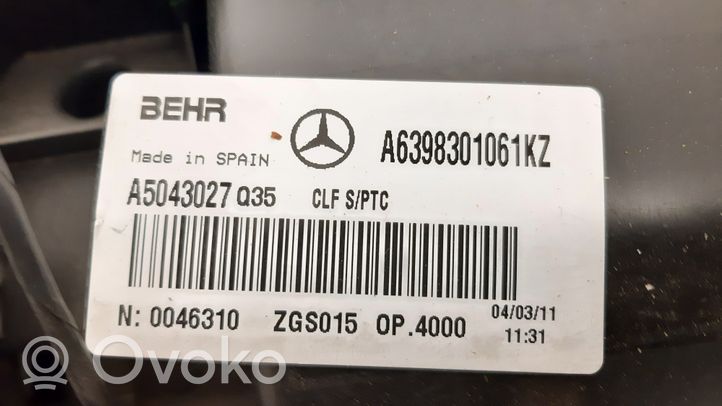 Mercedes-Benz Vito Viano W639 Salono oro mazgo komplektas A6398301061