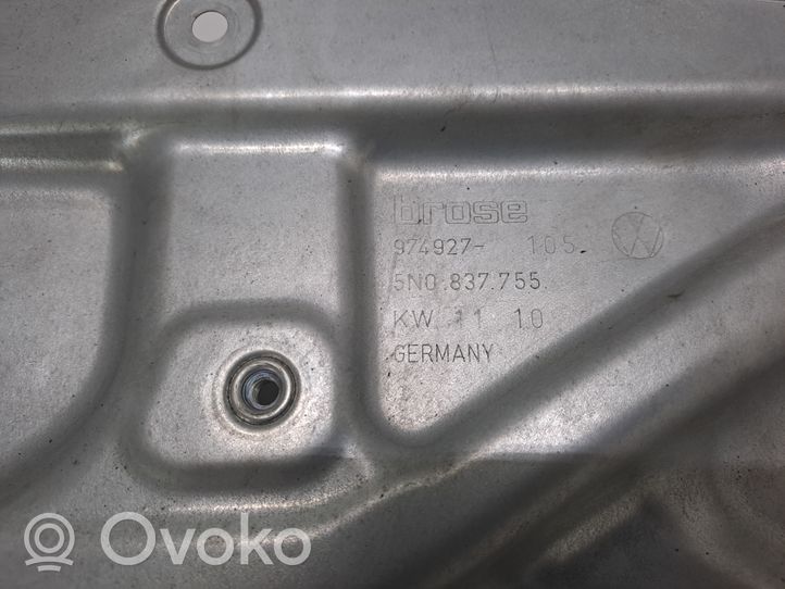 Volkswagen Tiguan Mechanizm podnoszenia szyby przedniej bez silnika 5N1837729E