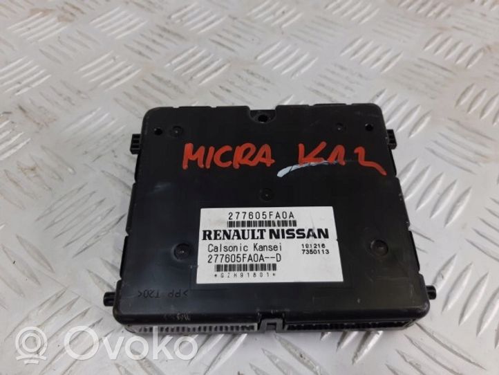 Nissan Micra K14 Ilmastointi-lämmityslaitteen ohjausjärjestelmä 277605FA0A