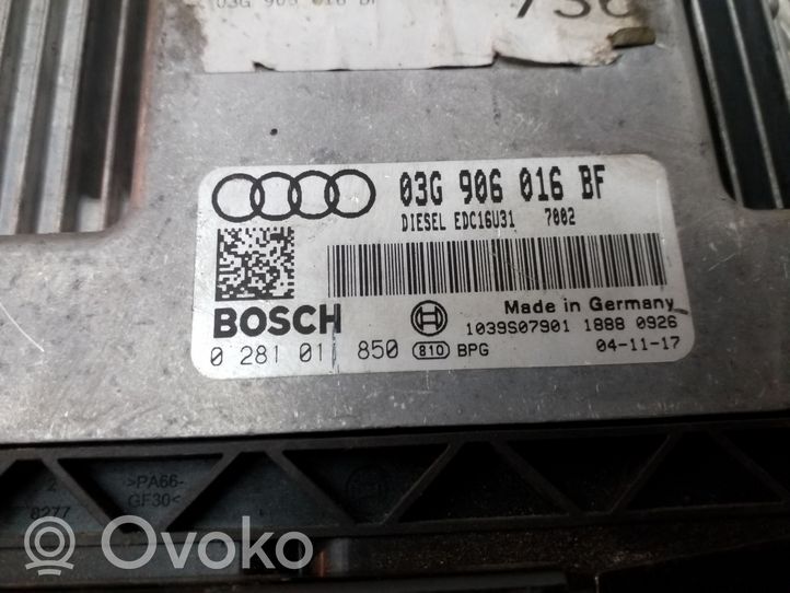 Audi A6 S6 C6 4F Unité de commande, module ECU de moteur 03G906016BF