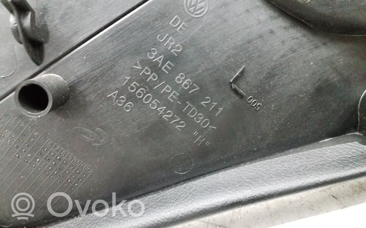 Volkswagen PASSAT B7 Rivestimento del pannello della portiera posteriore 3AE867211