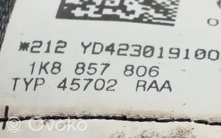 Volkswagen Scirocco Pas bezpieczeństwa fotela tylnego 1K8857806