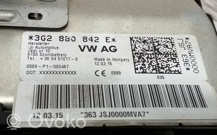 Volkswagen PASSAT B8 Poduszka powietrzna Airbag chroniąca kolana 3G2880842E