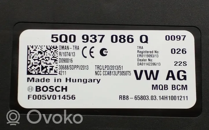 Skoda Octavia Mk3 (5E) Moduł / Sterownik komfortu 5Q0937086Q