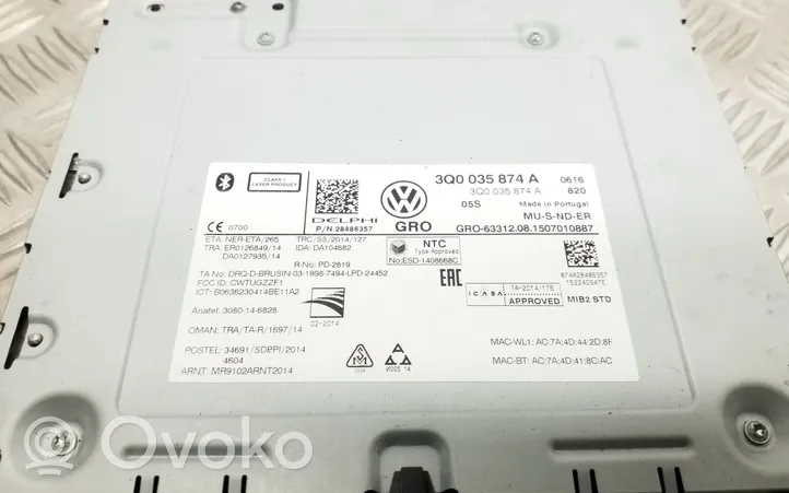 Volkswagen PASSAT B8 CD/DVD-vaihdin 3Q0035874A