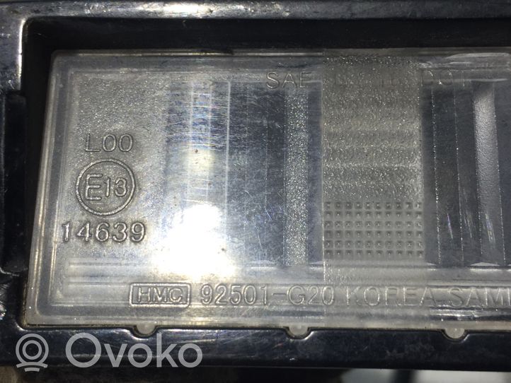 Hyundai Ioniq Lampa oświetlenia tylnej tablicy rejestracyjnej 92501G20