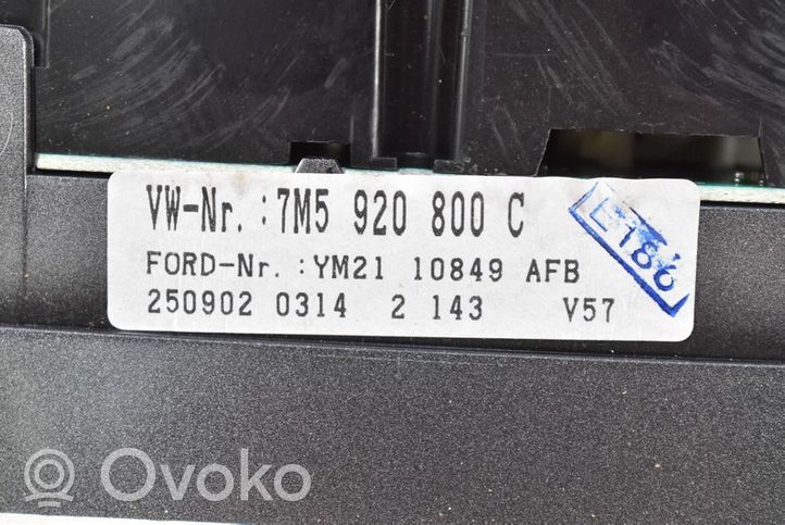 Ford Galaxy Tachimetro (quadro strumenti) 7M5920800C