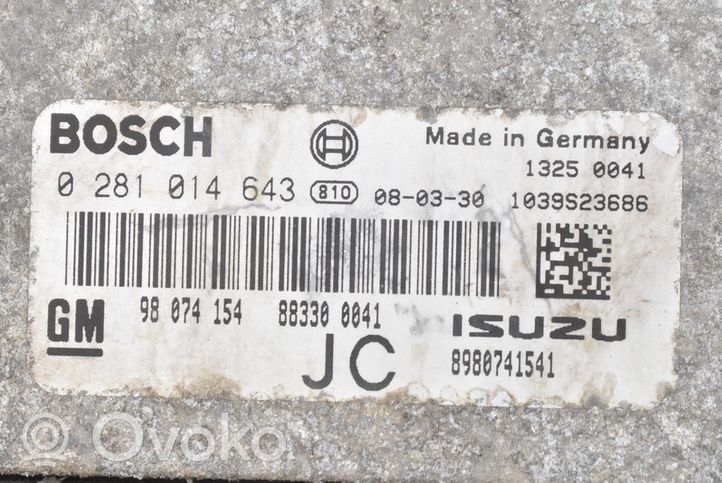 Opel Astra H Relay mounting block 98074154