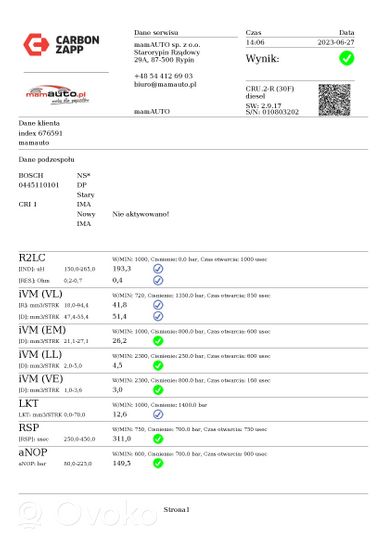 Hyundai Accent Polttoainesuutin 0445110101