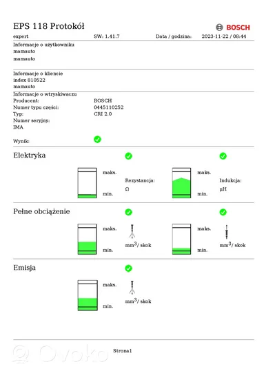 Citroen C3 Wtryskiwacz paliwa 0445110252