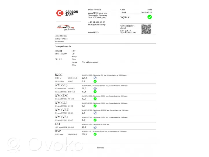 BMW X3 E83 Injecteur de carburant 0445110289