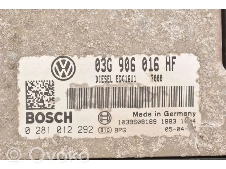 Skoda Octavia Mk2 (1Z) Unité de commande, module ECU de moteur 03G906016HF